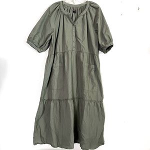 Esby Green Millie Cotton Midi Dress - S